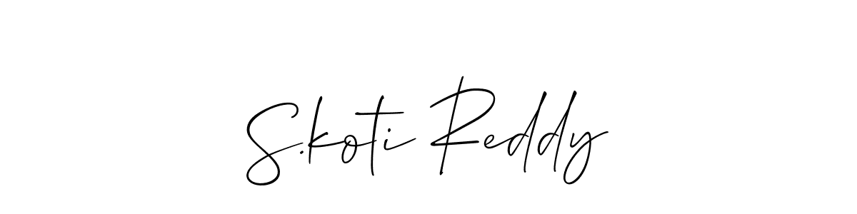 The best way (Allison_Script) to make a short signature is to pick only two or three words in your name. The name S.koti Reddy include a total of six letters. For converting this name. S.koti Reddy signature style 2 images and pictures png