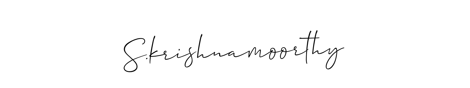 How to make S.krishnamoorthy name signature. Use Allison_Script style for creating short signs online. This is the latest handwritten sign. S.krishnamoorthy signature style 2 images and pictures png