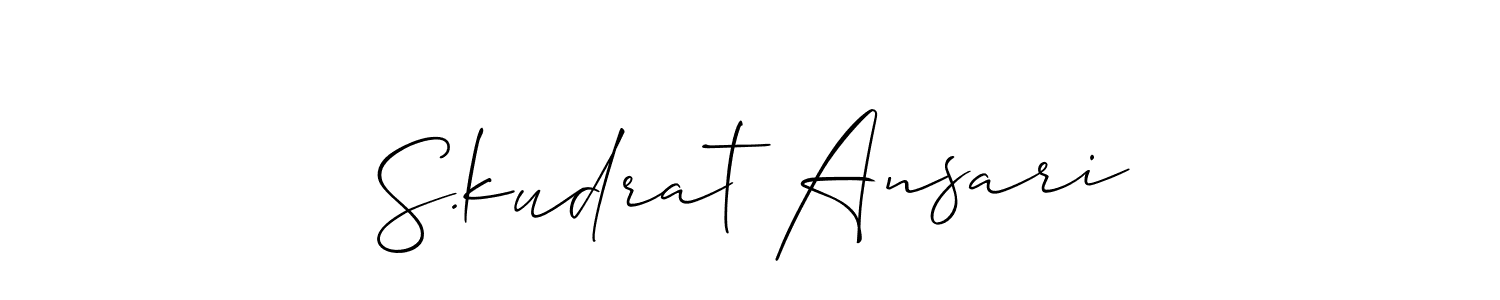Allison_Script is a professional signature style that is perfect for those who want to add a touch of class to their signature. It is also a great choice for those who want to make their signature more unique. Get S.kudrat Ansari name to fancy signature for free. S.kudrat Ansari signature style 2 images and pictures png