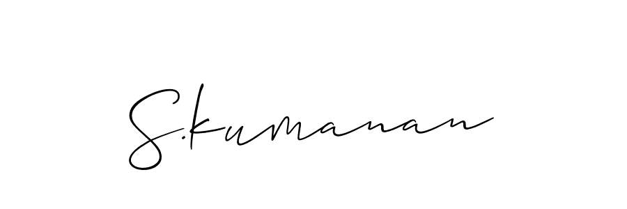 Make a short S.kumanan signature style. Manage your documents anywhere anytime using Allison_Script. Create and add eSignatures, submit forms, share and send files easily. S.kumanan signature style 2 images and pictures png