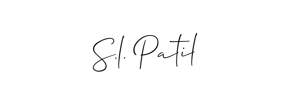 Similarly Allison_Script is the best handwritten signature design. Signature creator online .You can use it as an online autograph creator for name S.l. Patil. S.l. Patil signature style 2 images and pictures png