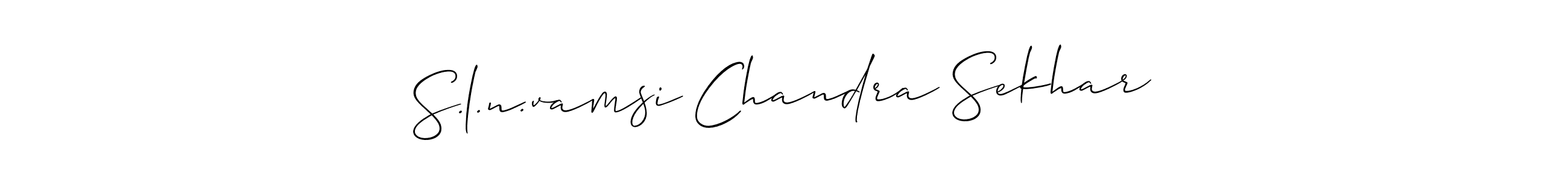 How to make S.l.n.vamsi Chandra Sekhar name signature. Use Allison_Script style for creating short signs online. This is the latest handwritten sign. S.l.n.vamsi Chandra Sekhar signature style 2 images and pictures png