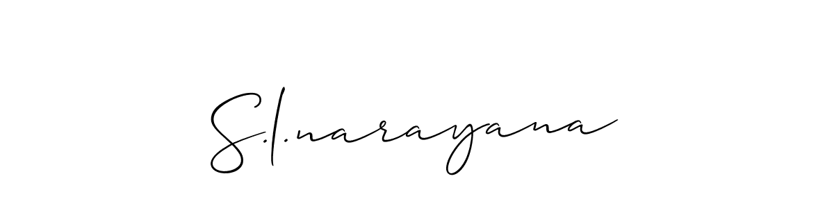 It looks lik you need a new signature style for name S.l.narayana. Design unique handwritten (Allison_Script) signature with our free signature maker in just a few clicks. S.l.narayana signature style 2 images and pictures png