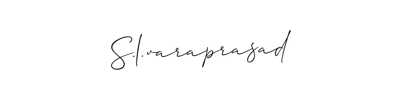 The best way (Allison_Script) to make a short signature is to pick only two or three words in your name. The name S.l.varaprasad include a total of six letters. For converting this name. S.l.varaprasad signature style 2 images and pictures png