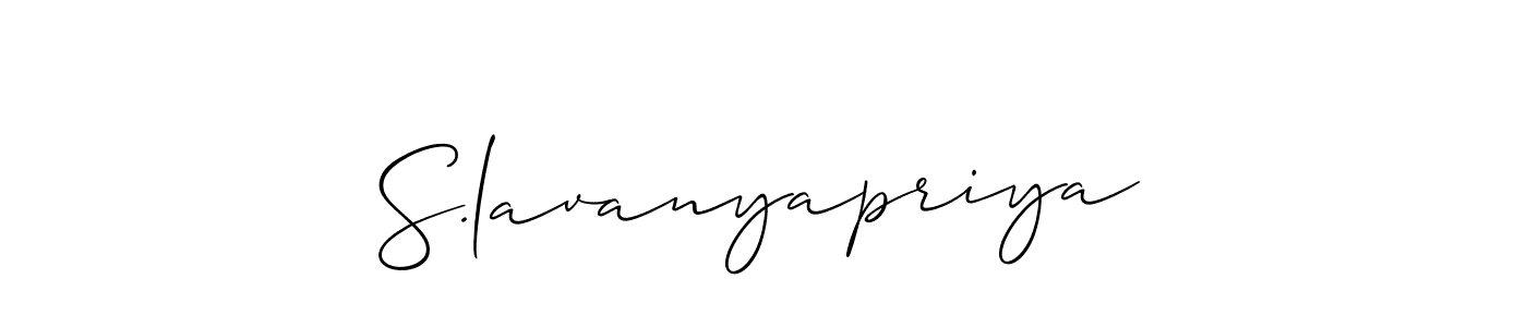 S.lavanyapriya stylish signature style. Best Handwritten Sign (Allison_Script) for my name. Handwritten Signature Collection Ideas for my name S.lavanyapriya. S.lavanyapriya signature style 2 images and pictures png