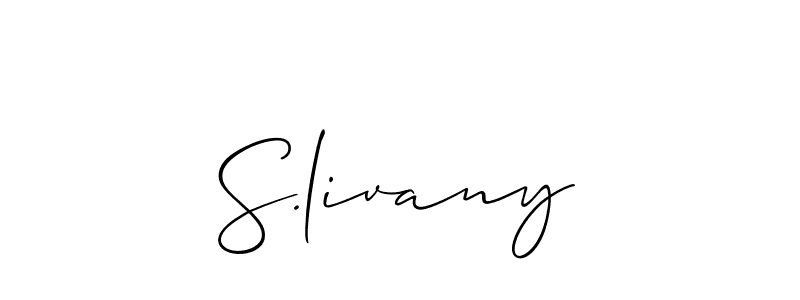 Allison_Script is a professional signature style that is perfect for those who want to add a touch of class to their signature. It is also a great choice for those who want to make their signature more unique. Get S.livany name to fancy signature for free. S.livany signature style 2 images and pictures png