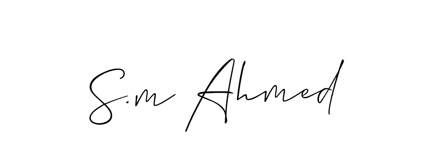 Design your own signature with our free online signature maker. With this signature software, you can create a handwritten (Allison_Script) signature for name S.m Ahmed. S.m Ahmed signature style 2 images and pictures png