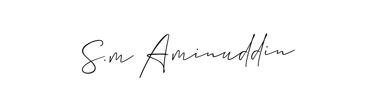 How to make S.m Aminuddin name signature. Use Allison_Script style for creating short signs online. This is the latest handwritten sign. S.m Aminuddin signature style 2 images and pictures png