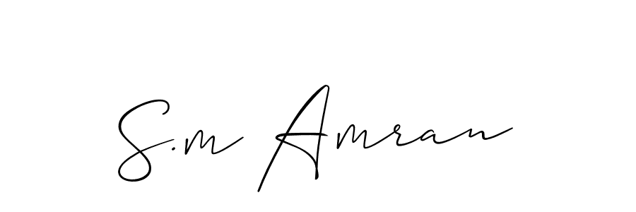 Use a signature maker to create a handwritten signature online. With this signature software, you can design (Allison_Script) your own signature for name S.m Amran. S.m Amran signature style 2 images and pictures png