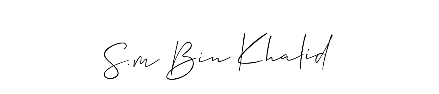 Create a beautiful signature design for name S.m Bin Khalid. With this signature (Allison_Script) fonts, you can make a handwritten signature for free. S.m Bin Khalid signature style 2 images and pictures png