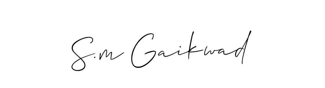 Design your own signature with our free online signature maker. With this signature software, you can create a handwritten (Allison_Script) signature for name S.m Gaikwad. S.m Gaikwad signature style 2 images and pictures png