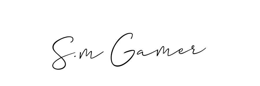 Make a short S.m Gamer signature style. Manage your documents anywhere anytime using Allison_Script. Create and add eSignatures, submit forms, share and send files easily. S.m Gamer signature style 2 images and pictures png