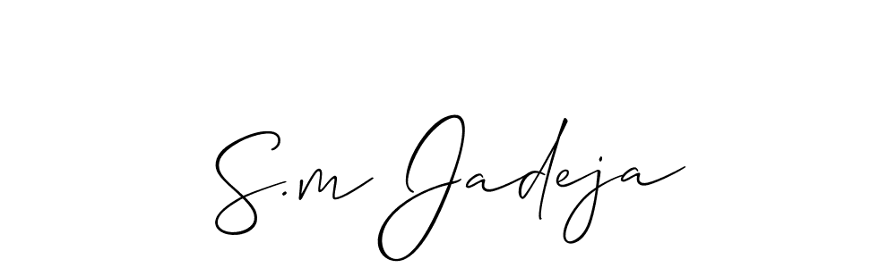 How to make S.m Jadeja signature? Allison_Script is a professional autograph style. Create handwritten signature for S.m Jadeja name. S.m Jadeja signature style 2 images and pictures png