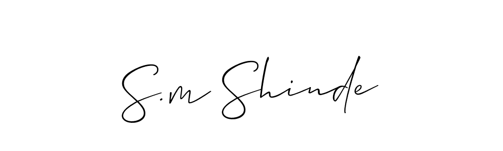 How to make S.m Shinde name signature. Use Allison_Script style for creating short signs online. This is the latest handwritten sign. S.m Shinde signature style 2 images and pictures png