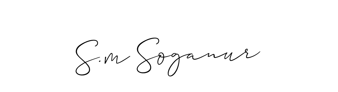 Also we have S.m Soganur name is the best signature style. Create professional handwritten signature collection using Allison_Script autograph style. S.m Soganur signature style 2 images and pictures png