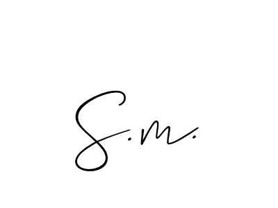 Allison_Script is a professional signature style that is perfect for those who want to add a touch of class to their signature. It is also a great choice for those who want to make their signature more unique. Get S.m. name to fancy signature for free. S.m. signature style 2 images and pictures png