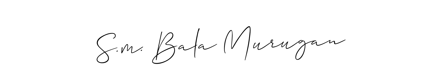 Allison_Script is a professional signature style that is perfect for those who want to add a touch of class to their signature. It is also a great choice for those who want to make their signature more unique. Get S.m. Bala Murugan name to fancy signature for free. S.m. Bala Murugan signature style 2 images and pictures png