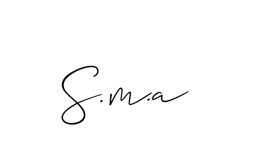 The best way (Allison_Script) to make a short signature is to pick only two or three words in your name. The name S.m.a include a total of six letters. For converting this name. S.m.a signature style 2 images and pictures png