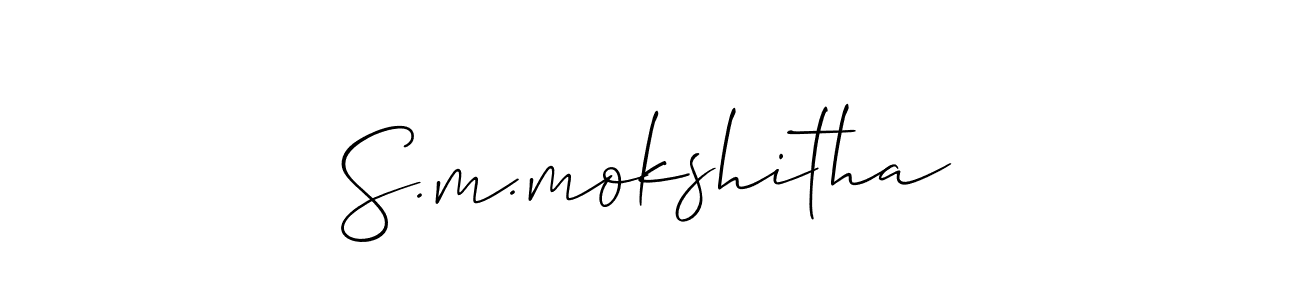 You can use this online signature creator to create a handwritten signature for the name S.m.mokshitha. This is the best online autograph maker. S.m.mokshitha signature style 2 images and pictures png