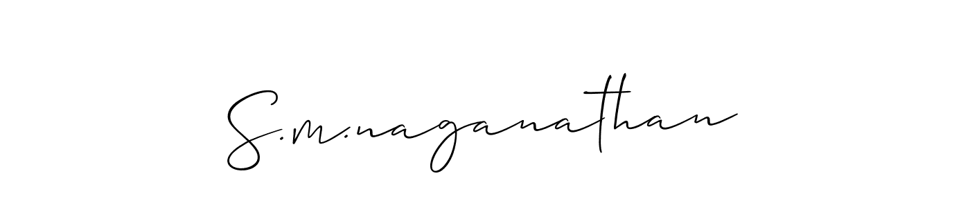 Also You can easily find your signature by using the search form. We will create S.m.naganathan name handwritten signature images for you free of cost using Allison_Script sign style. S.m.naganathan signature style 2 images and pictures png