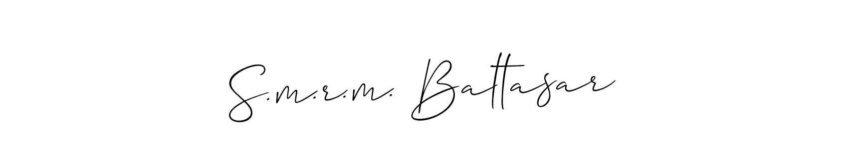 This is the best signature style for the S.m.r.m. Baltasar name. Also you like these signature font (Allison_Script). Mix name signature. S.m.r.m. Baltasar signature style 2 images and pictures png