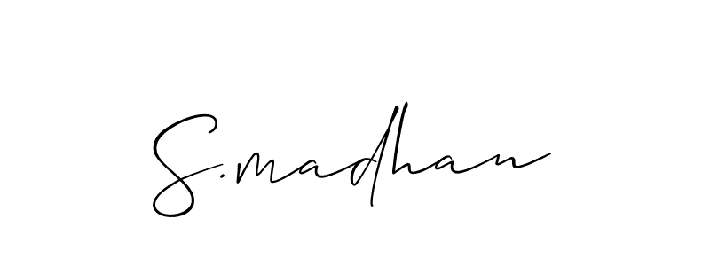 Similarly Allison_Script is the best handwritten signature design. Signature creator online .You can use it as an online autograph creator for name S.madhan. S.madhan signature style 2 images and pictures png