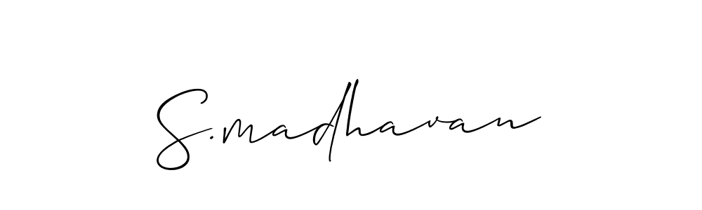 Make a beautiful signature design for name S.madhavan. With this signature (Allison_Script) style, you can create a handwritten signature for free. S.madhavan signature style 2 images and pictures png