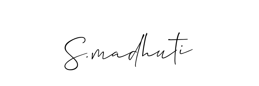 How to make S.madhuti name signature. Use Allison_Script style for creating short signs online. This is the latest handwritten sign. S.madhuti signature style 2 images and pictures png