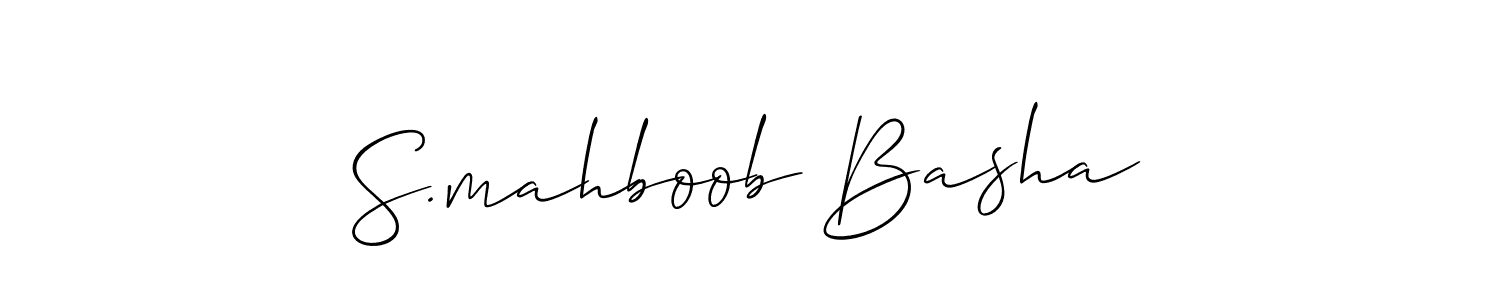 The best way (Allison_Script) to make a short signature is to pick only two or three words in your name. The name S.mahboob Basha include a total of six letters. For converting this name. S.mahboob Basha signature style 2 images and pictures png