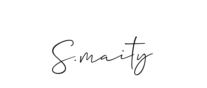 Design your own signature with our free online signature maker. With this signature software, you can create a handwritten (Allison_Script) signature for name S.maity. S.maity signature style 2 images and pictures png