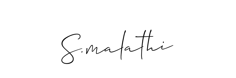 The best way (Allison_Script) to make a short signature is to pick only two or three words in your name. The name S.malathi include a total of six letters. For converting this name. S.malathi signature style 2 images and pictures png