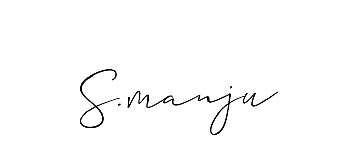 if you are searching for the best signature style for your name S.manju. so please give up your signature search. here we have designed multiple signature styles  using Allison_Script. S.manju signature style 2 images and pictures png