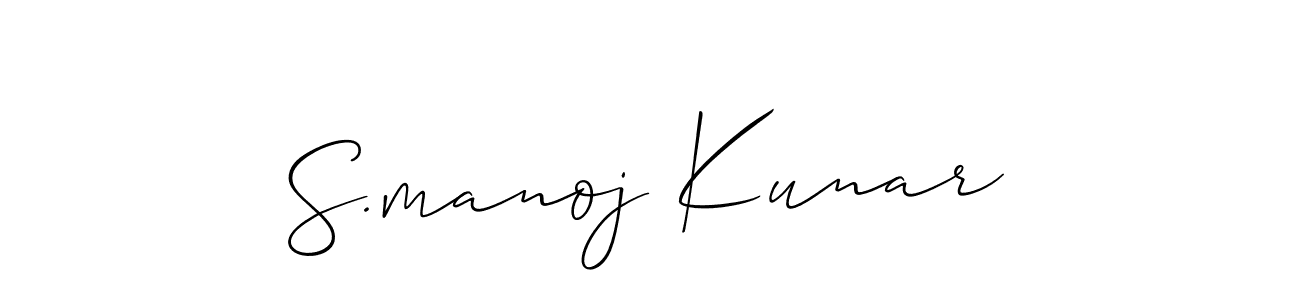 Use a signature maker to create a handwritten signature online. With this signature software, you can design (Allison_Script) your own signature for name S.manoj Kunar. S.manoj Kunar signature style 2 images and pictures png