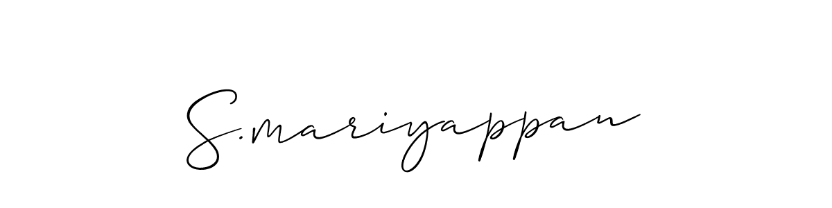 Make a short S.mariyappan signature style. Manage your documents anywhere anytime using Allison_Script. Create and add eSignatures, submit forms, share and send files easily. S.mariyappan signature style 2 images and pictures png