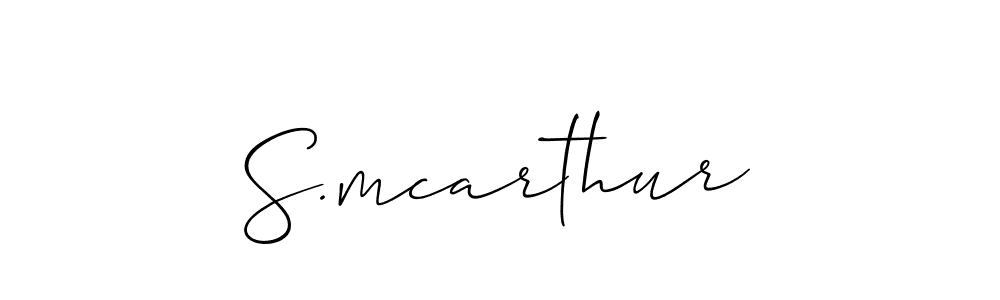 Use a signature maker to create a handwritten signature online. With this signature software, you can design (Allison_Script) your own signature for name S.mcarthur. S.mcarthur signature style 2 images and pictures png