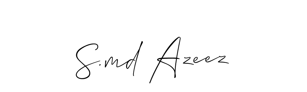 Make a short S.md Azeez signature style. Manage your documents anywhere anytime using Allison_Script. Create and add eSignatures, submit forms, share and send files easily. S.md Azeez signature style 2 images and pictures png