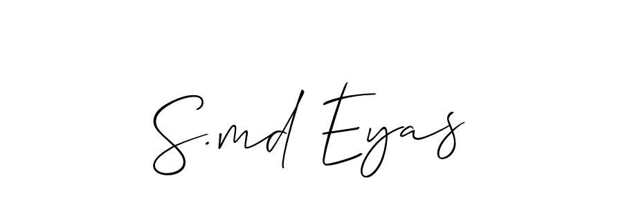 Also we have S.md Eyas name is the best signature style. Create professional handwritten signature collection using Allison_Script autograph style. S.md Eyas signature style 2 images and pictures png