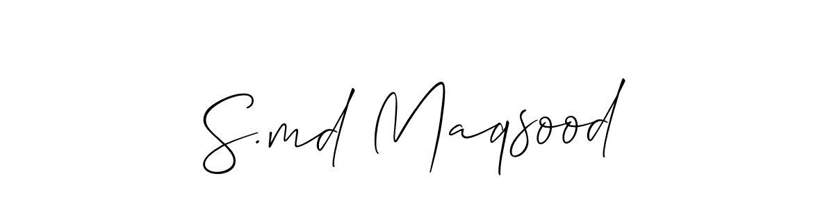 Best and Professional Signature Style for S.md Maqsood. Allison_Script Best Signature Style Collection. S.md Maqsood signature style 2 images and pictures png