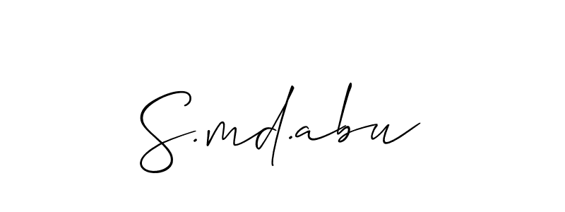 Allison_Script is a professional signature style that is perfect for those who want to add a touch of class to their signature. It is also a great choice for those who want to make their signature more unique. Get S.md.abu name to fancy signature for free. S.md.abu signature style 2 images and pictures png