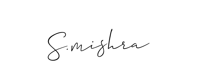 Make a short S.mishra signature style. Manage your documents anywhere anytime using Allison_Script. Create and add eSignatures, submit forms, share and send files easily. S.mishra signature style 2 images and pictures png