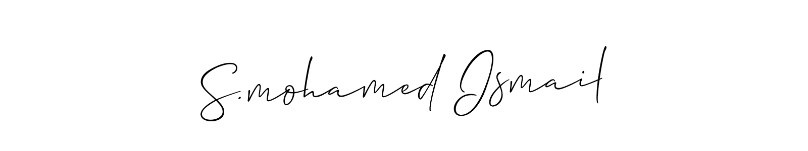 This is the best signature style for the S.mohamed Ismail name. Also you like these signature font (Allison_Script). Mix name signature. S.mohamed Ismail signature style 2 images and pictures png