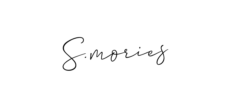 Make a beautiful signature design for name S.mories. With this signature (Allison_Script) style, you can create a handwritten signature for free. S.mories signature style 2 images and pictures png