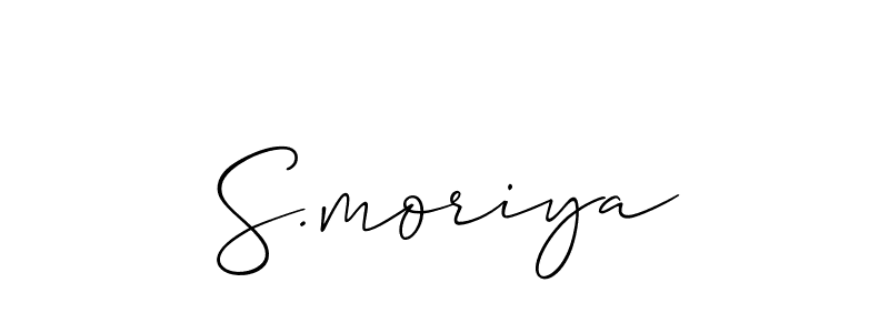 Make a beautiful signature design for name S.moriya. With this signature (Allison_Script) style, you can create a handwritten signature for free. S.moriya signature style 2 images and pictures png