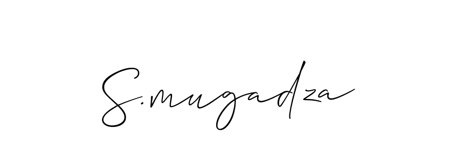 Use a signature maker to create a handwritten signature online. With this signature software, you can design (Allison_Script) your own signature for name S.mugadza. S.mugadza signature style 2 images and pictures png