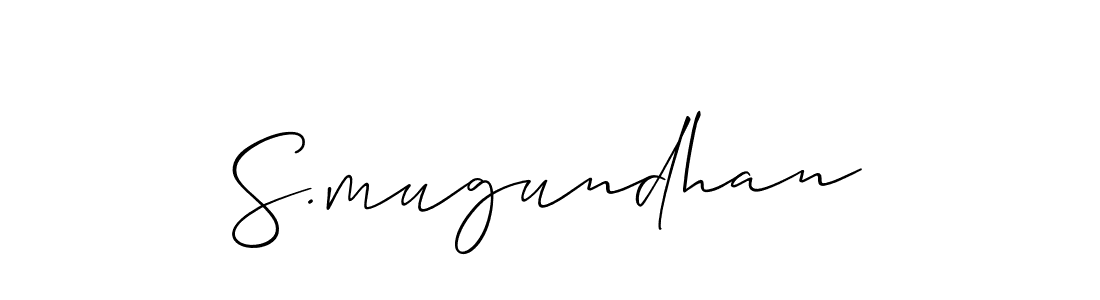 Allison_Script is a professional signature style that is perfect for those who want to add a touch of class to their signature. It is also a great choice for those who want to make their signature more unique. Get S.mugundhan name to fancy signature for free. S.mugundhan signature style 2 images and pictures png
