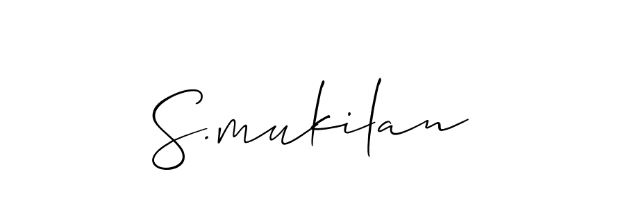 Also we have S.mukilan name is the best signature style. Create professional handwritten signature collection using Allison_Script autograph style. S.mukilan signature style 2 images and pictures png