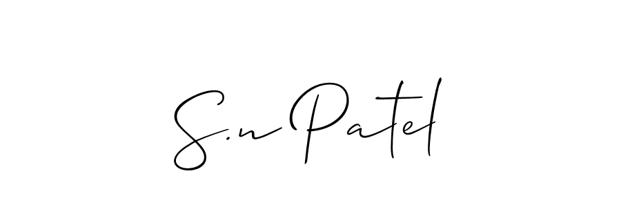 How to Draw S.n Patel signature style? Allison_Script is a latest design signature styles for name S.n Patel. S.n Patel signature style 2 images and pictures png