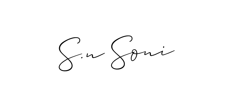 It looks lik you need a new signature style for name S.n Soni. Design unique handwritten (Allison_Script) signature with our free signature maker in just a few clicks. S.n Soni signature style 2 images and pictures png