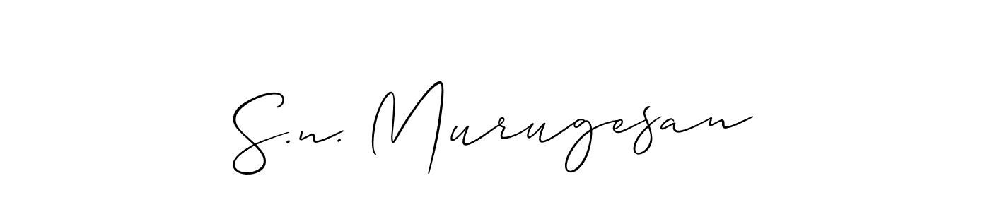 Also You can easily find your signature by using the search form. We will create S.n. Murugesan name handwritten signature images for you free of cost using Allison_Script sign style. S.n. Murugesan signature style 2 images and pictures png