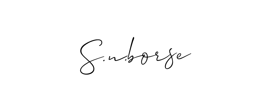 Create a beautiful signature design for name S.n.borse. With this signature (Allison_Script) fonts, you can make a handwritten signature for free. S.n.borse signature style 2 images and pictures png